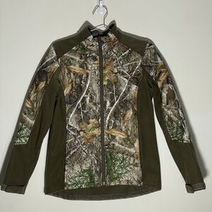 Camo Field & Stream Woman Small Softshell Fleece Zip Up Hunting Jacket